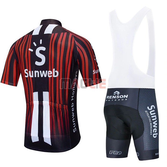 Maglia Sunweb Manica Corta 2020 Nero Rosso